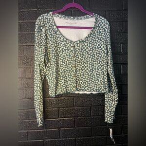 Wallflower Green Floral Crop Top